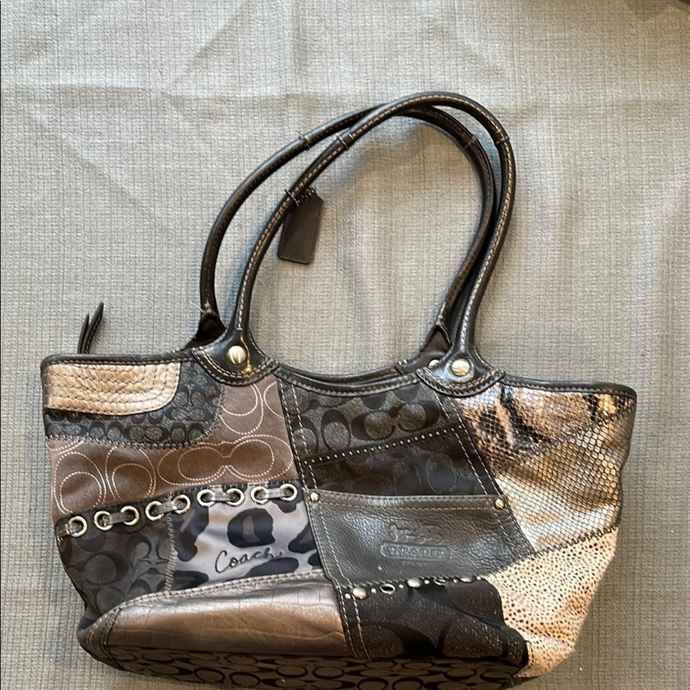 Coach Patchwork Tote in Earth Tones